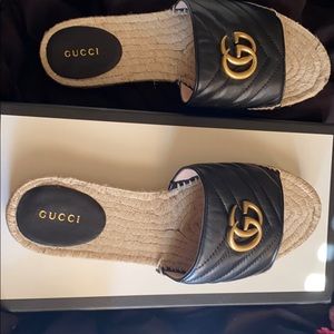 Black Gucci slides